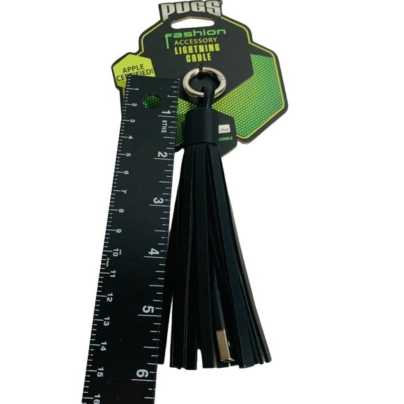 PUGS Apple Charging Cable Fashion Accessory Lightning Black for Purse Bookbag - Picture 4 of 5